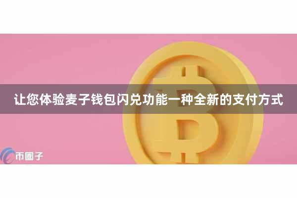让您体验麦子钱包闪兑功能一种全新的支付方式