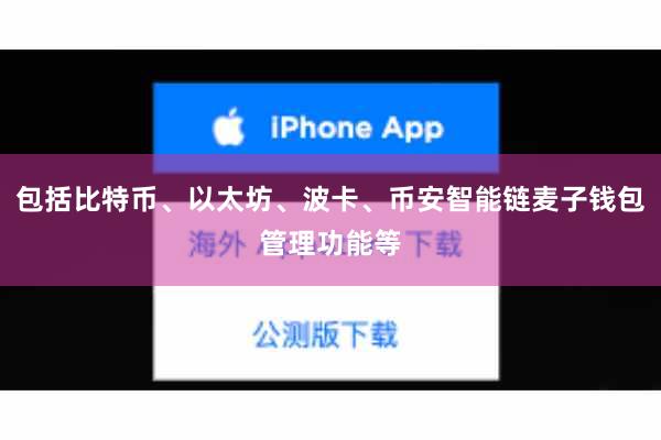 包括比特币、以太坊、波卡、币安智能链麦子钱包管理功能等